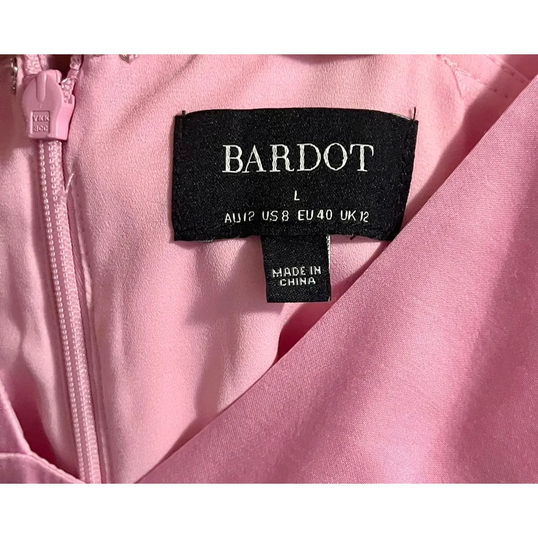 Bardot x Revolve Anika Corset Satin Mini Dress in Petal Pink Womens L - Image 6