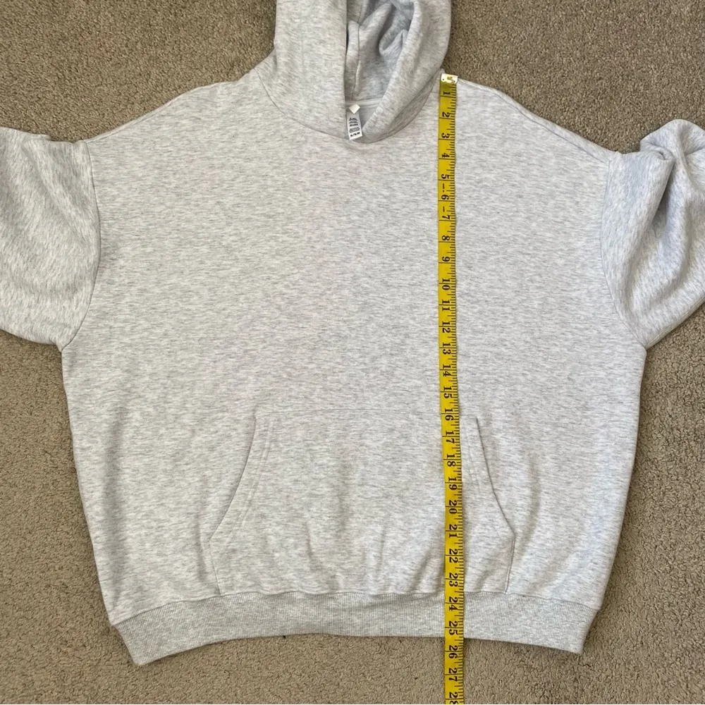 Skims Cotton Fleece Hoodie Light Heather Grey XL - Image 9