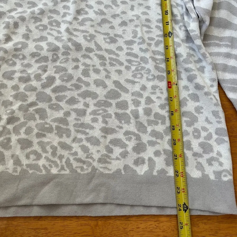 Tribal Cotton Pullover Sweater Light Gray Ivory Top Sweatshirt‎ New, Size S - Image 8