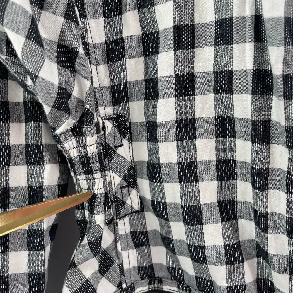 COOGI Shirt Dress Size Large Buffalo Check Plaid W&B Silver Logo Zippers Checked - Image 6