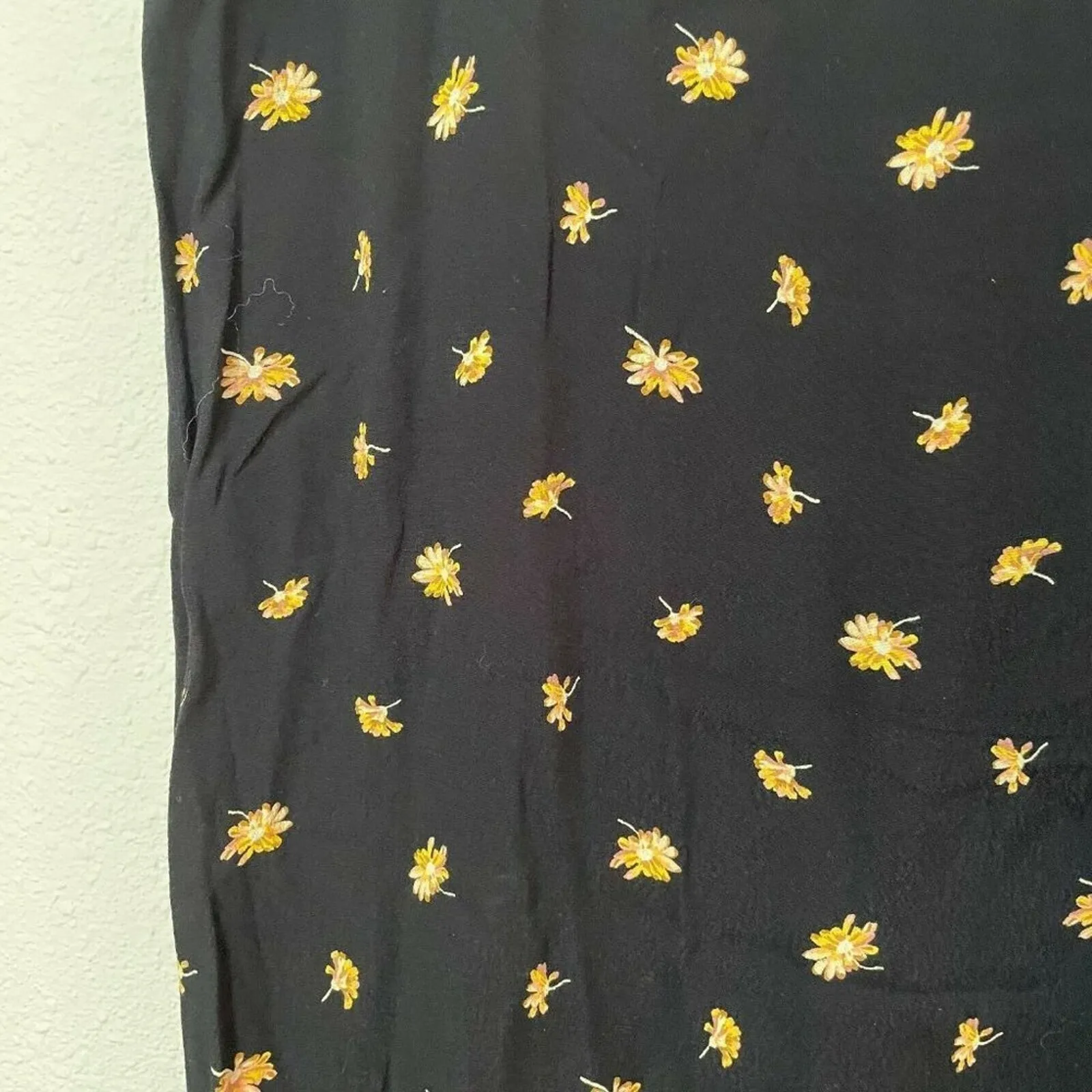 Madewell Womens Marguerite Daisy Black Floral Ruffle Sleeve Easy Dress Size XS - Image 3