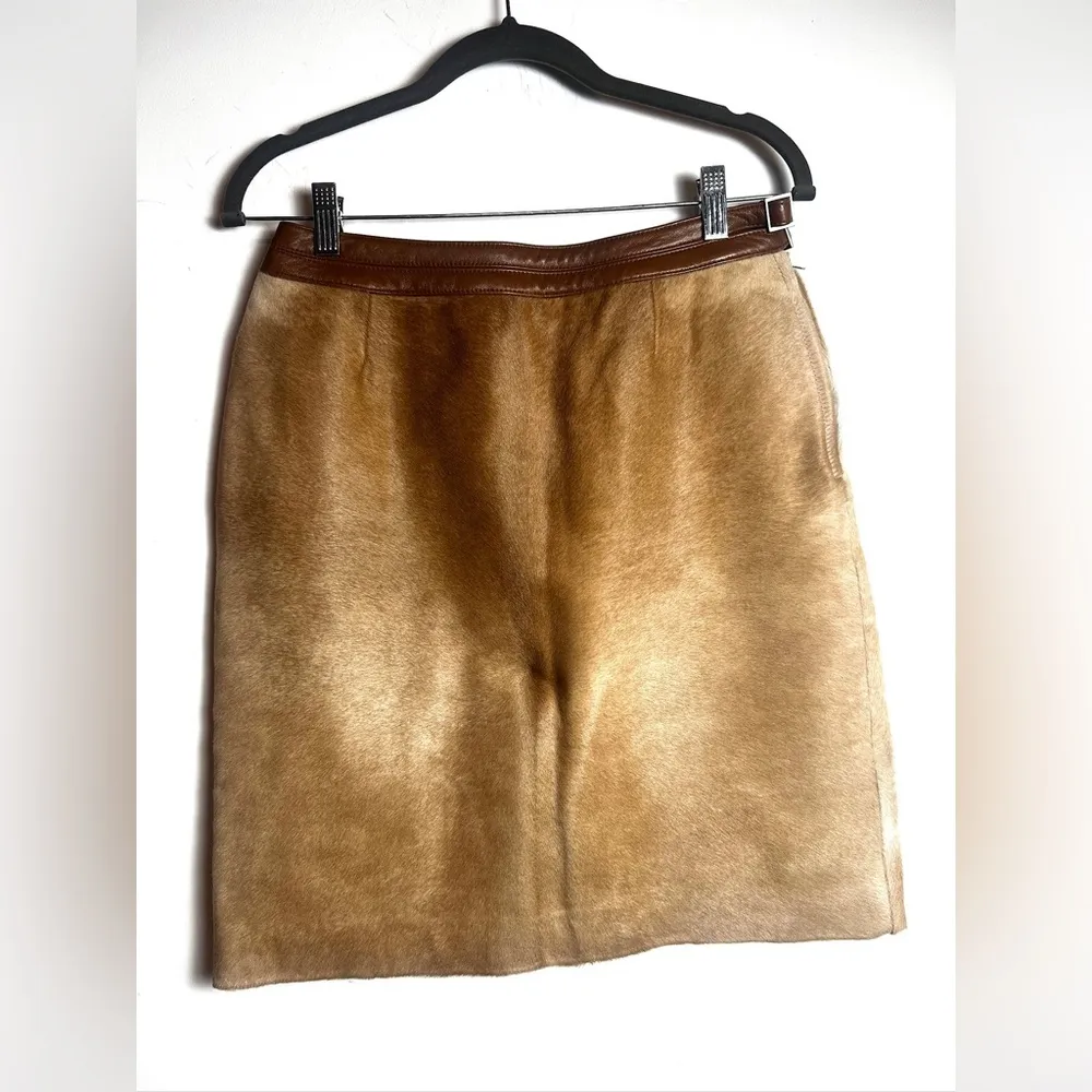 Carlisle Tan Leather Skirt - Image 2