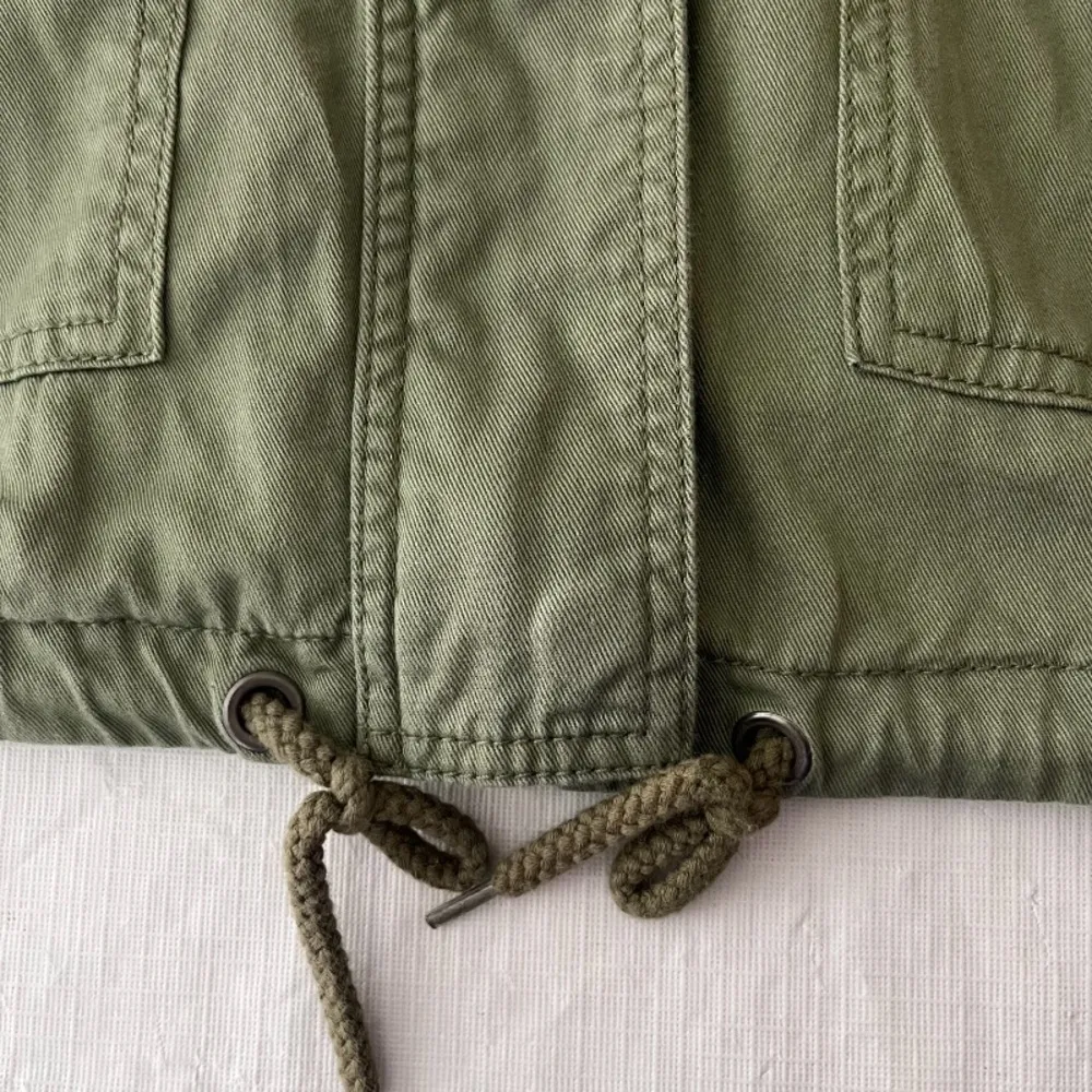 Roxy Olive Green Zip and‎ Snap Front Hooded Jacket - Image 5