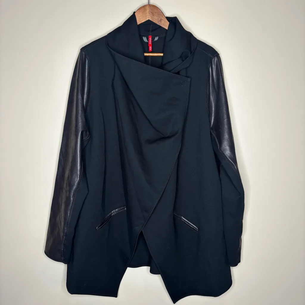 Spanx  Drape Front Faux Leather Jacket - Image 7