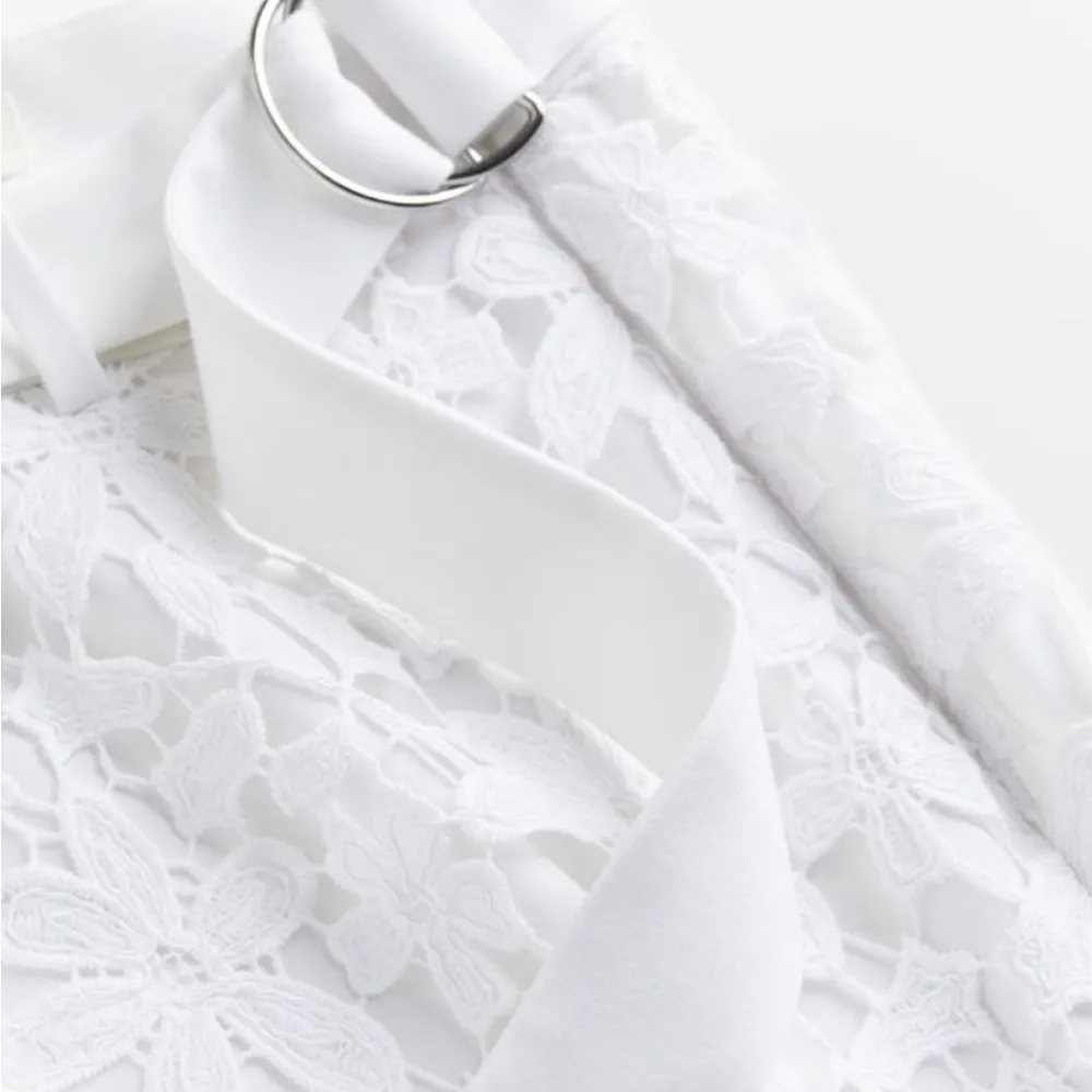 SKIRT  Limited Edition Midi White Eyelet Embroidery Skirt - Image 3
