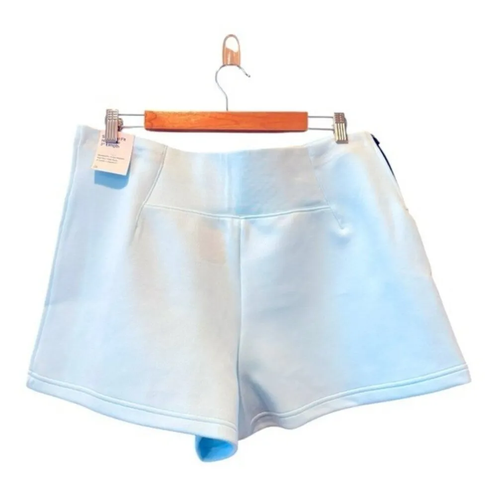 NIKE Tech Fleece High Waist 3” Pleated Shorts Size XL Ice Blue NEW - Image 4