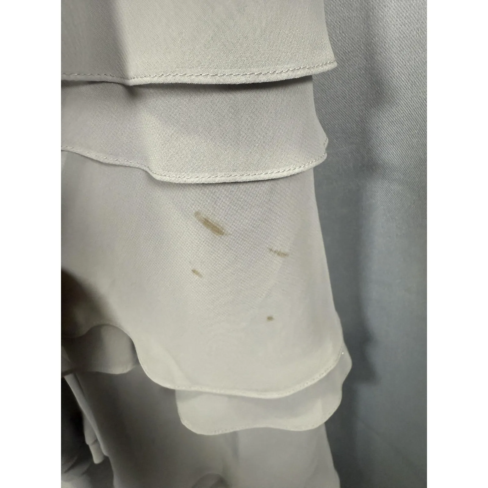 Jessica Howard Dress Womens 14W Gray Lace Tiered Ruffle Beaded Waist Cocktail - Image 6