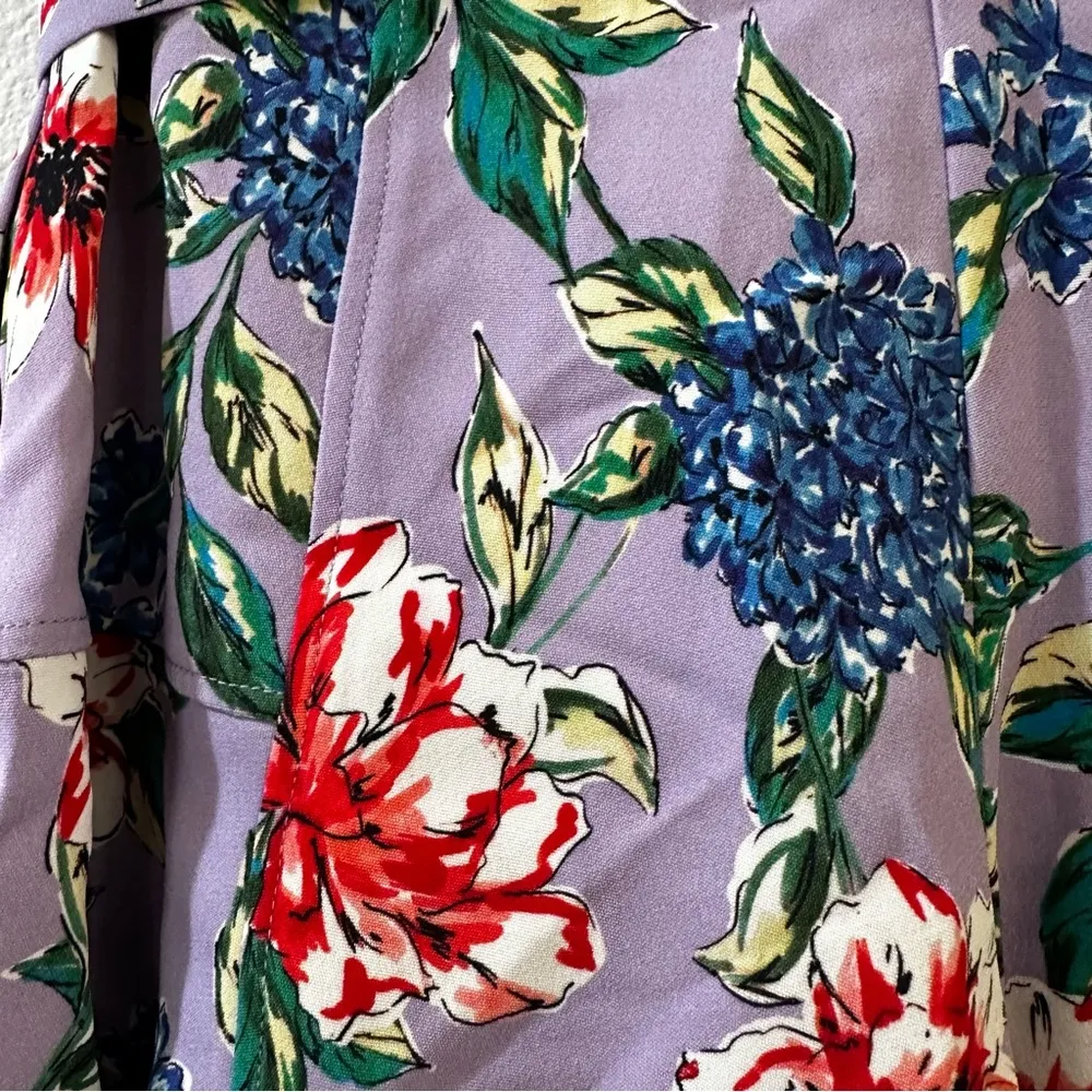 Parker Women's Margo Floral-Print Shorts in Lais Fluer Size 4 Purple - Image 8