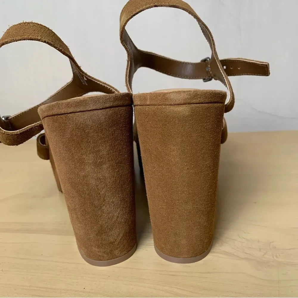 Splendid Piper Cinnamon Suede Leather Platform Strappy Sandal Chunky Block Heel - Image 4