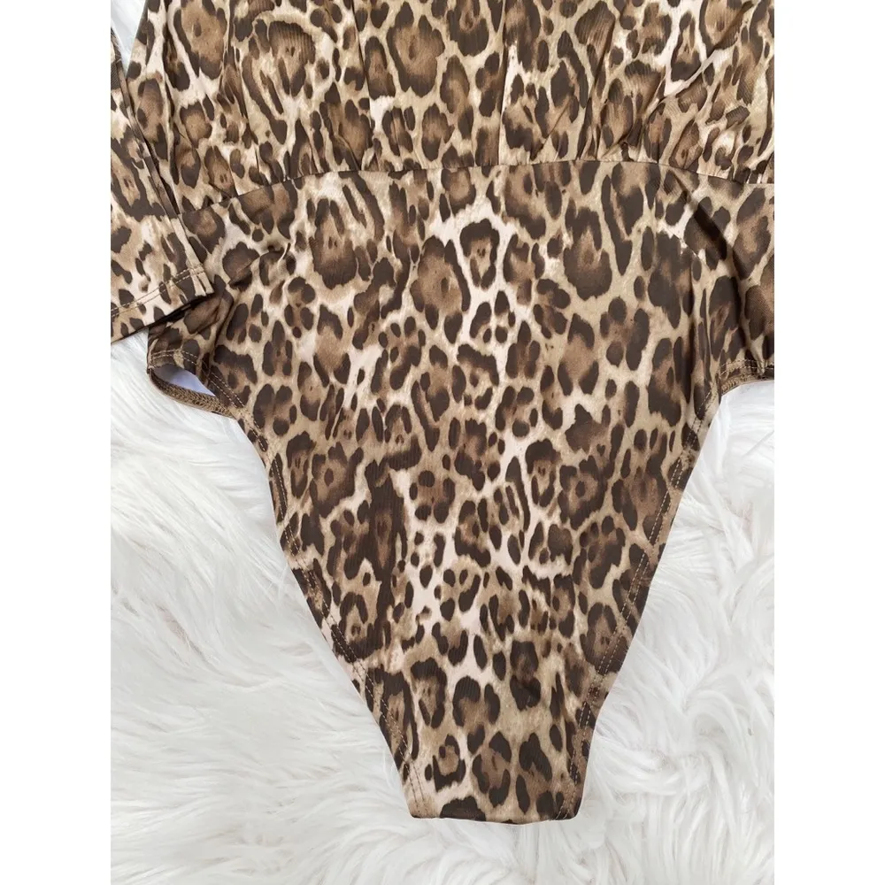 NWT Wayf Solano Leopard Cowl Neck Bodysuit - Image 7