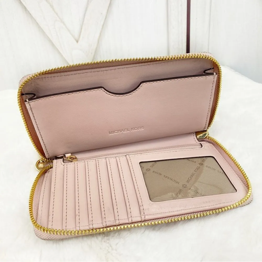 Michael Kors Jet Set Leather Phone Case Wristlet Wallet Soft Pink 35S9GTVE7L Pink - Image 5