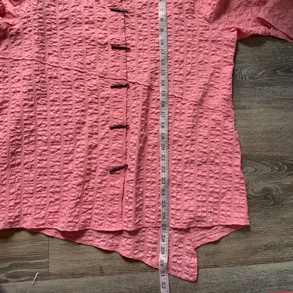Habitat Pink Asymmetrical Button Down Shirt L - Image 5