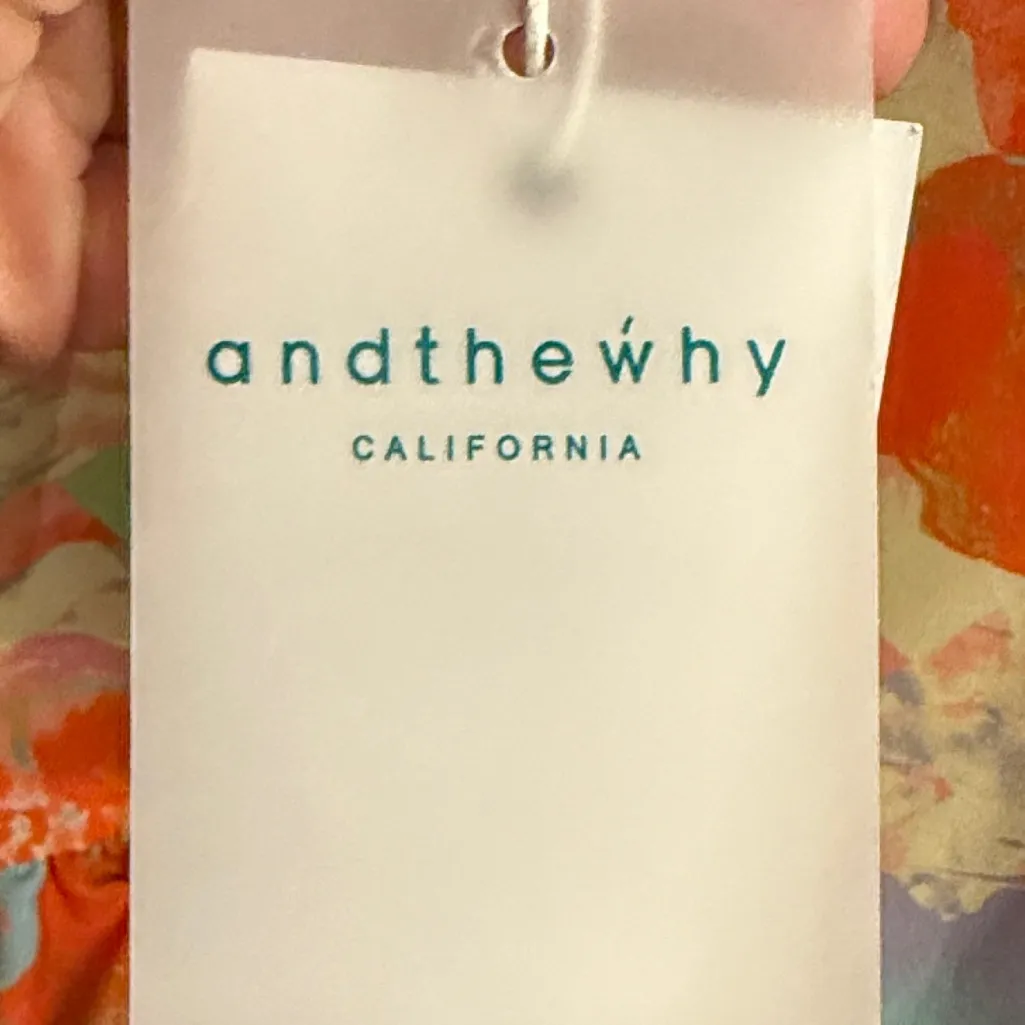 ANDTHEWHY Women’s Bright Floral Print Sleeveless Tiered Maxi Dress Size L NEW - Image 4