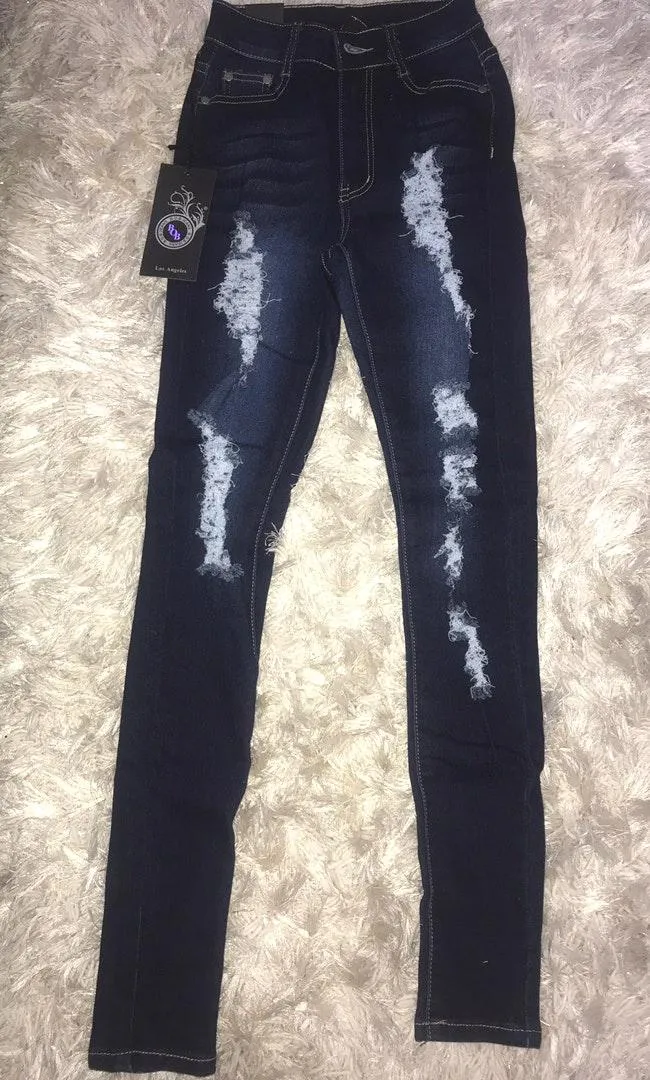 Distressed Jeans Blue Size 2 - Image 2