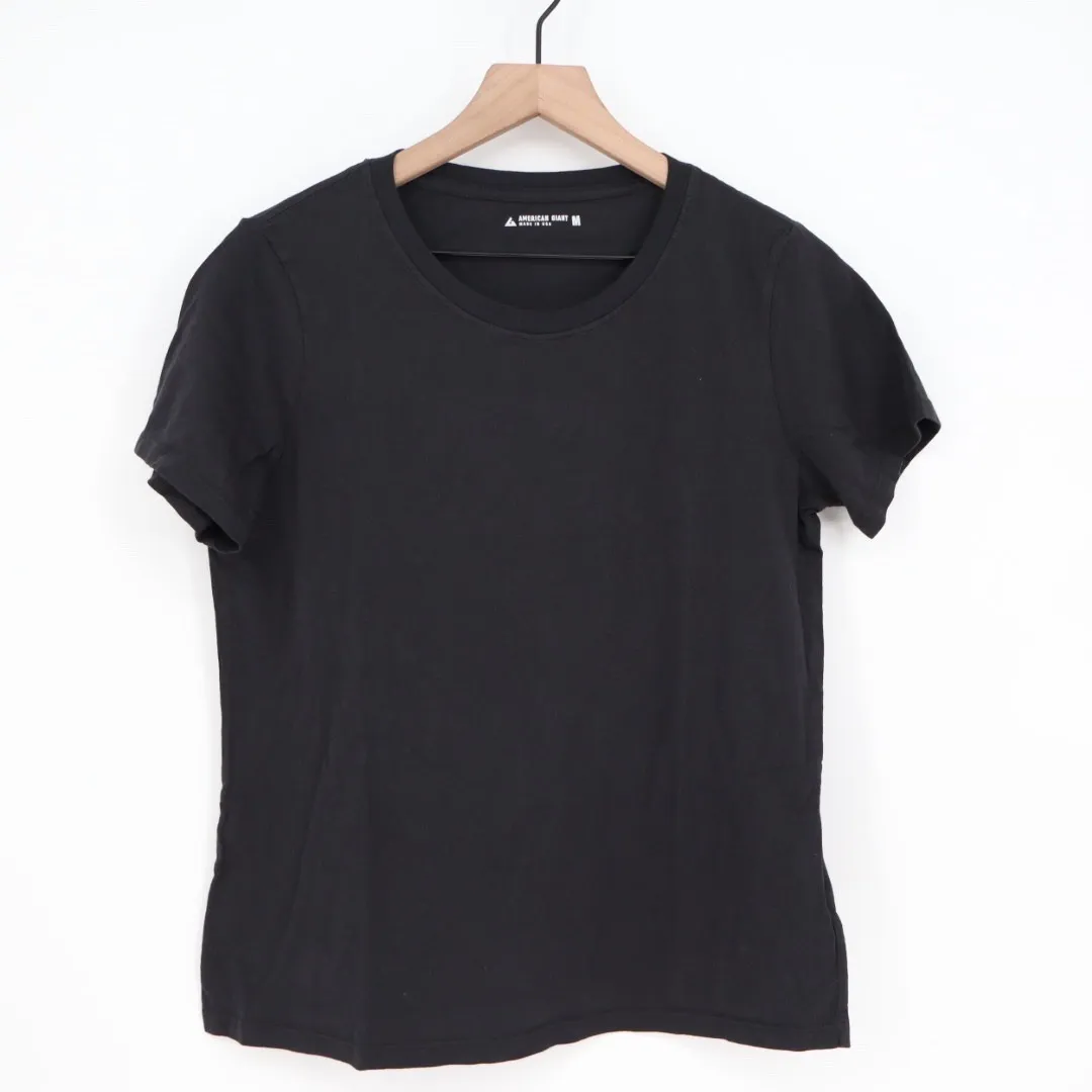 American Giant Womens Black Crew Neck T Shirt Size Medium Made in USA - Image 2