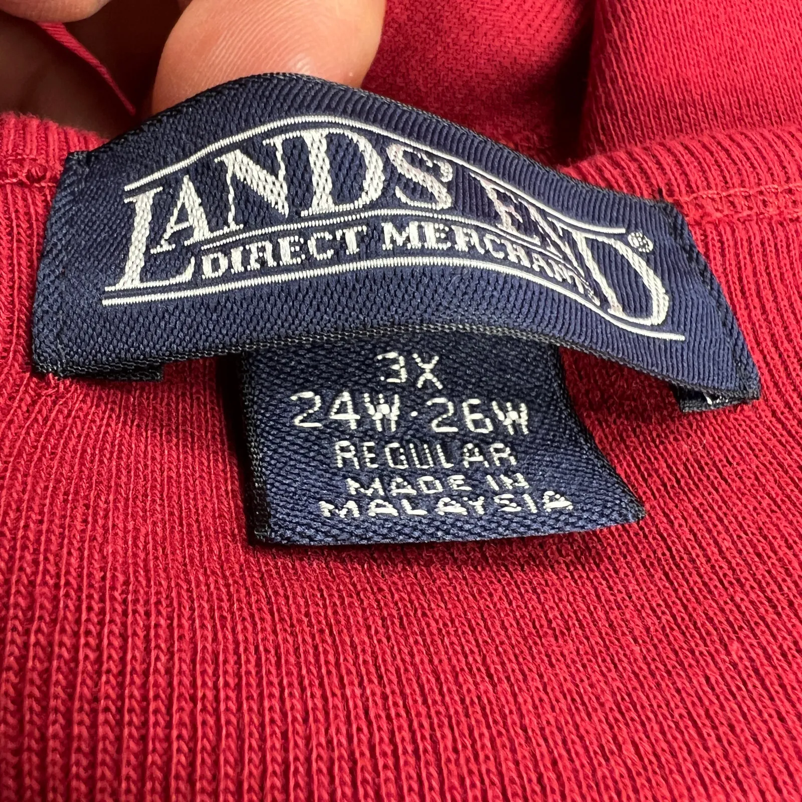 Lands’ End Red Mock Neck Cardigan Twinset 2 Piece 100% Cotton Size 3X (24W - Image 4