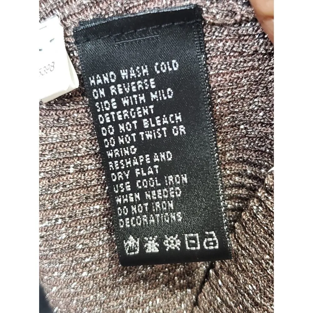 August Silk Women's Brown Scoop Neck Long Sleeve Pullover Knit Sweater Size PL - Image 8