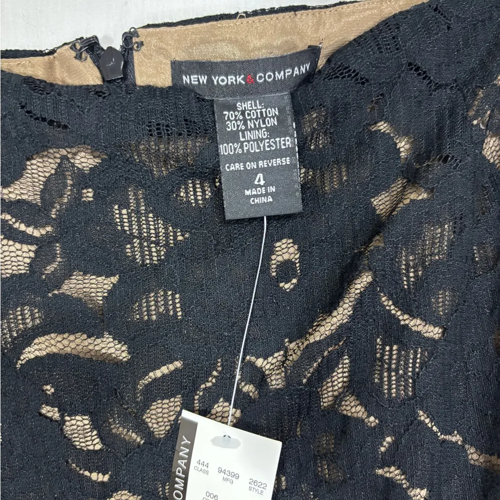 New York & Co Pencil Skirt Womens 4 Black Lace NWT Whimsigoth Elegant Party Gift - Image 8