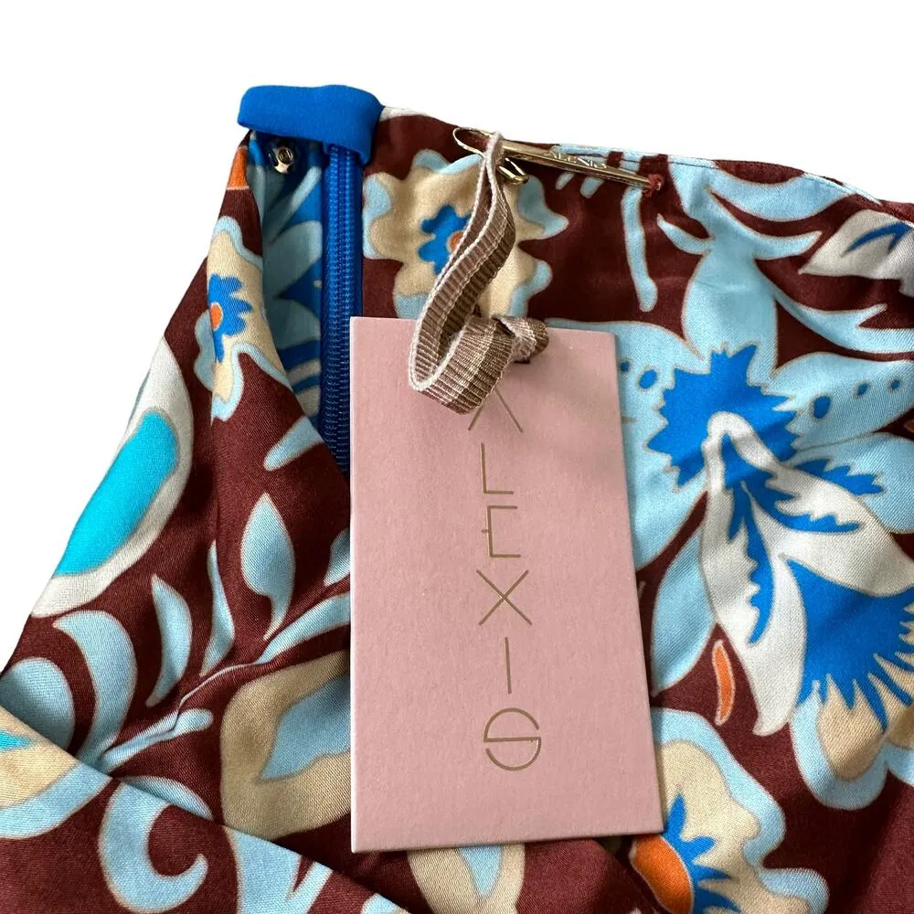 NEW Alexis Nisa Mix Floral Satin Dress Brun Blossom - Image 4