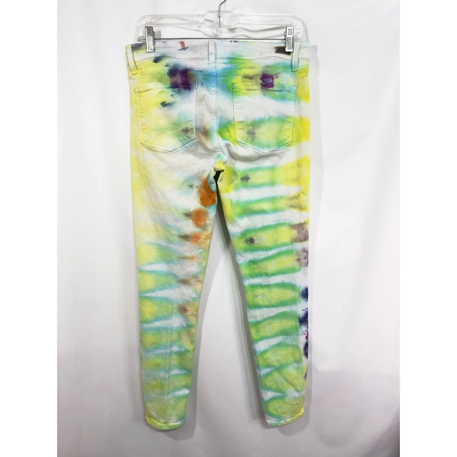 Paige Size 30 Jeans Handmade Tie‎ Dye Skinny Colorful Denim Mid Rise 1301 - Image 2