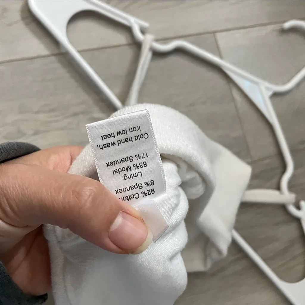 Are You Am I Tank Top split neck crop womens White (small) going out basic plain - Image 6