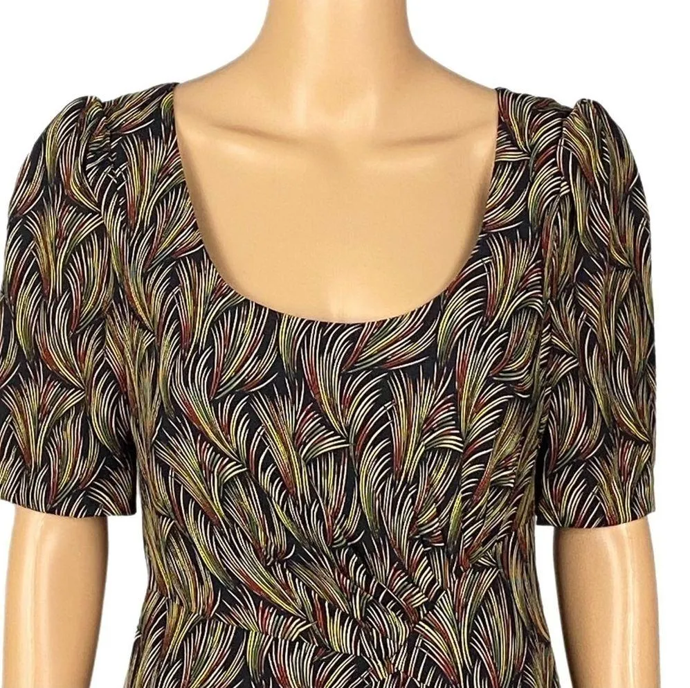 MOULINETTE SOEURS/ANTHROPOLOGIE “Silk Feather Dress” in 100% Silk. Size 6. EUC - Image 2