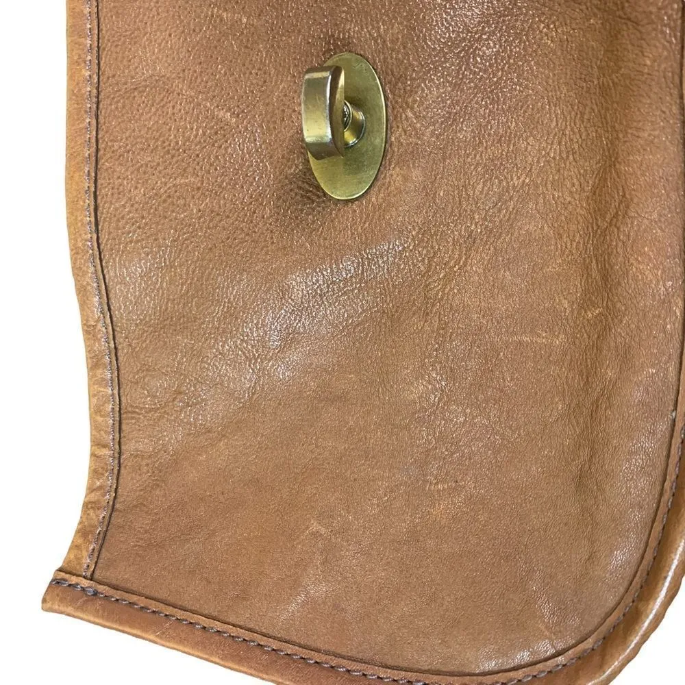 Fossil Vintage Reissue Light Brown Leather Messenger Bag‎ - Image 5