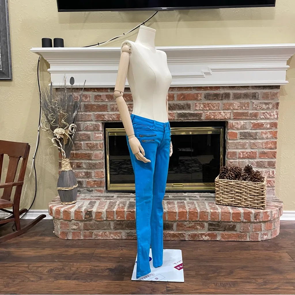 Romeo & Juliet Couture bright blue denim moto jeans / 24 / Excellent condition - Image 9