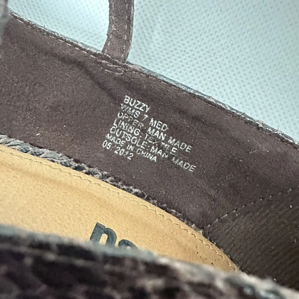 Unlisted Python Wedge Heels Brown Mary Jane Shoes Peep Toe Platform Pumps Y2K 7 - Image 8