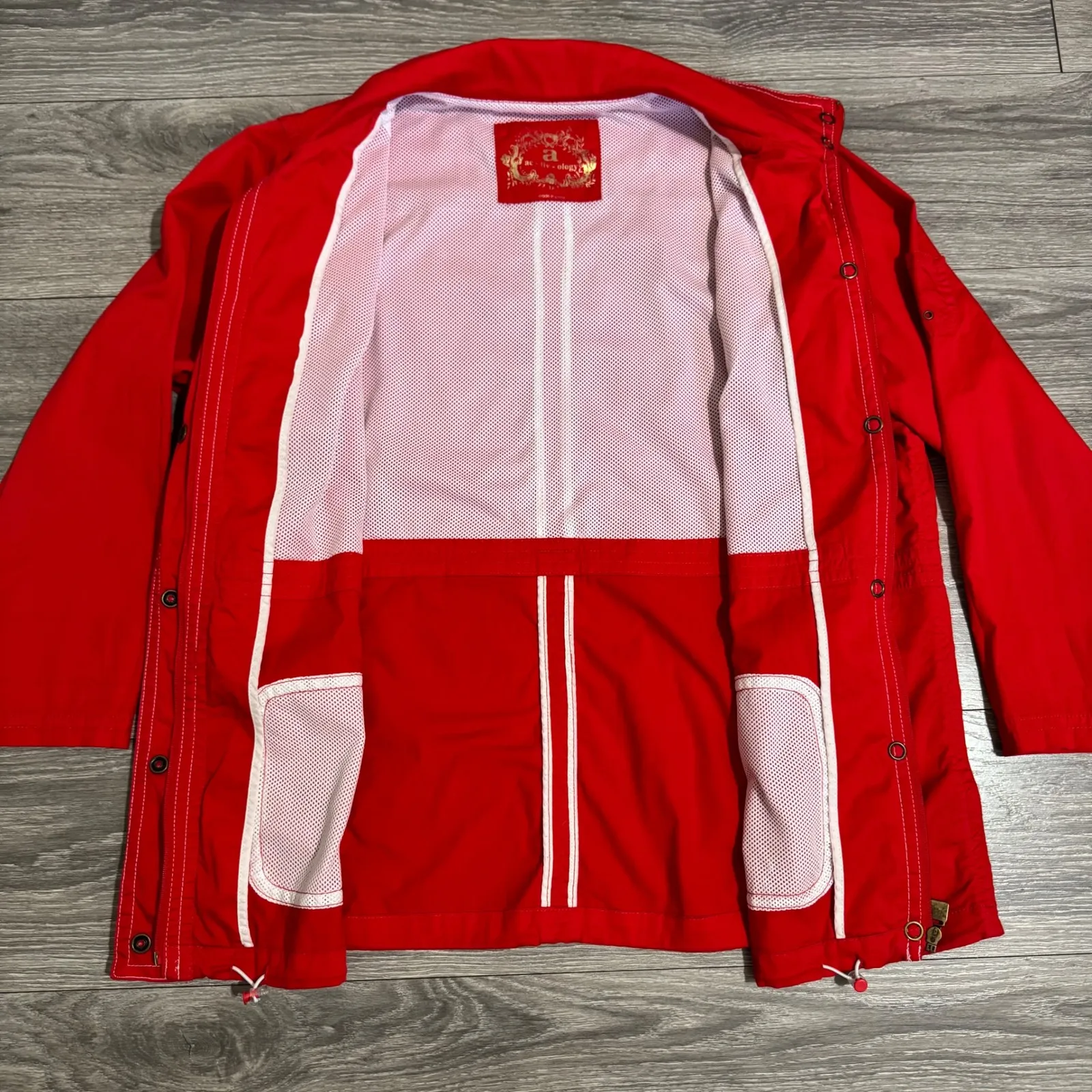 Activology Women Athletic Red Full Zip Jacket Contrasting Stitching Sz 1X Cotton - Image 4