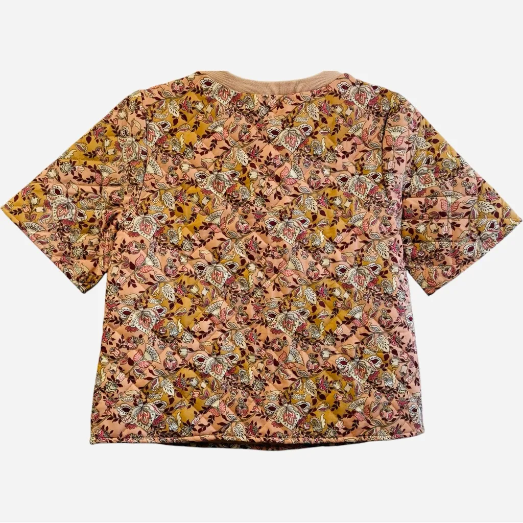 NWT‎ Anthropologie x Let Me Be Quilted Paisley Print Puff Sleeve Boxy Shirt Sz 4 - Image 2
