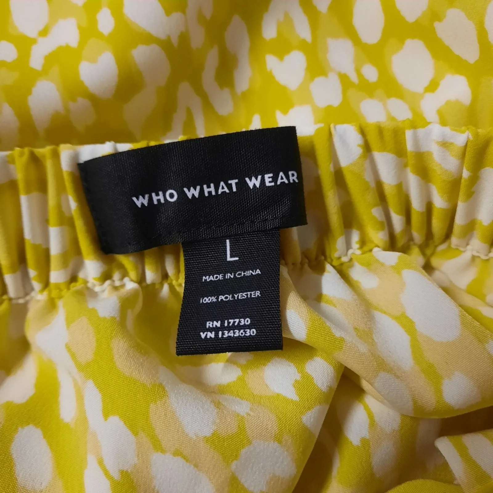 Who What Wear Women Skirt Size Large Yellow Leopard Print Tiered Cottage Fairy - Image 6