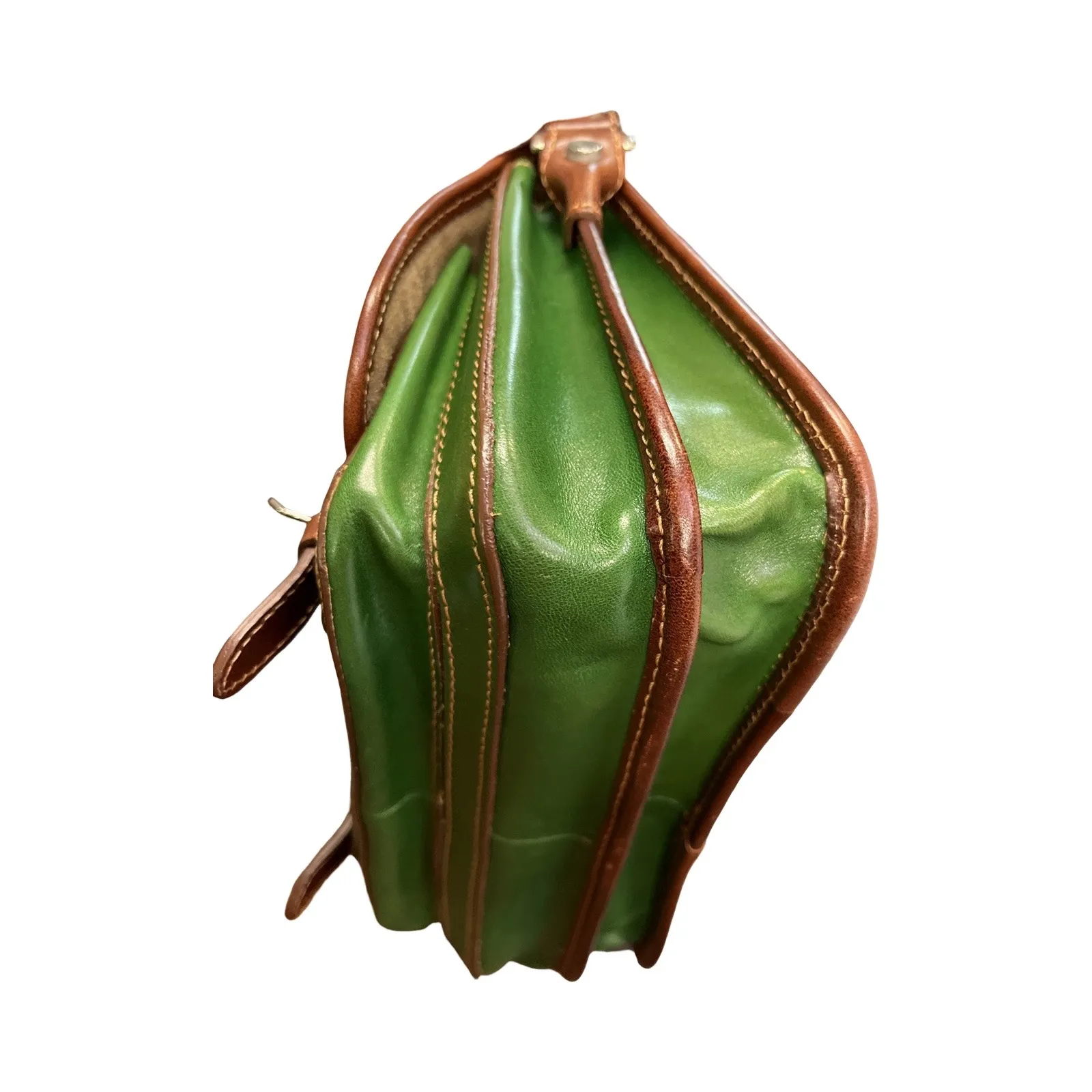 Conte Di Cavour Green Leather Crossbody Bag Italian Made Satchel Purse - Image 15