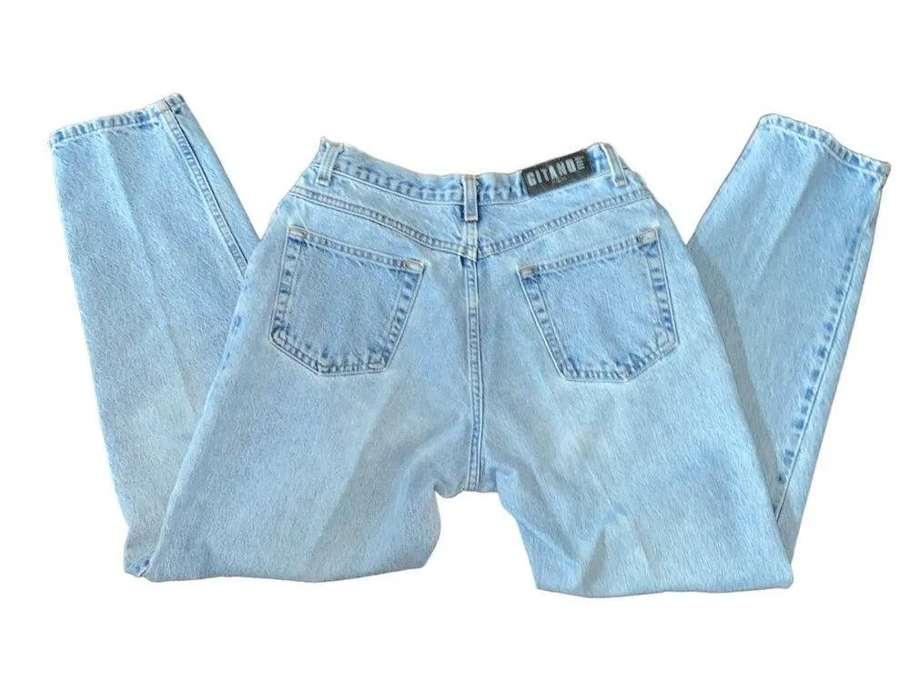 Vintage Gitano High Rise Tapered Leg Light Wash Jeans 30" waist - Image 3