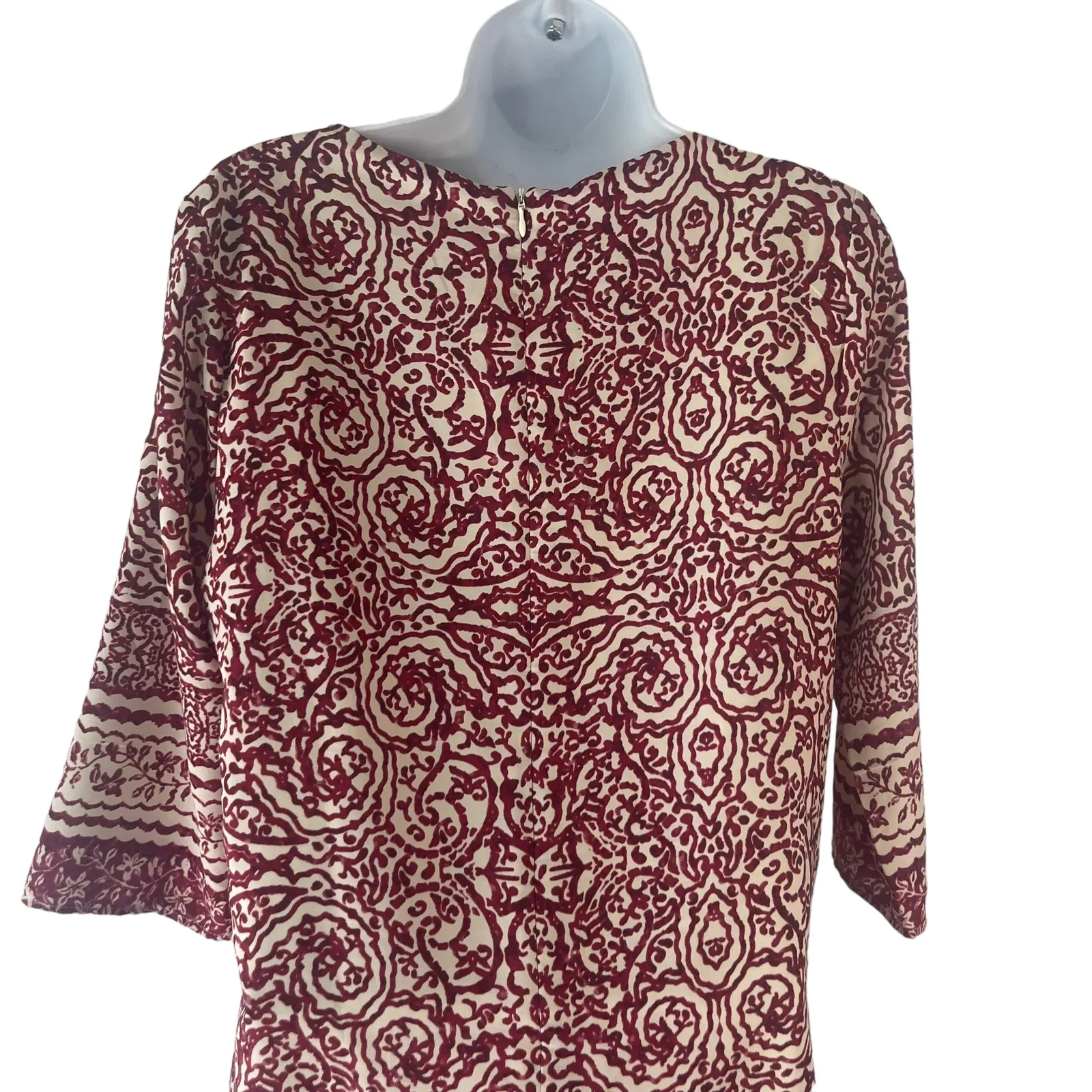 Anthropologie‎ Skies Are Blue Size XS Red Printed Sheath Midi Dress - Image 5