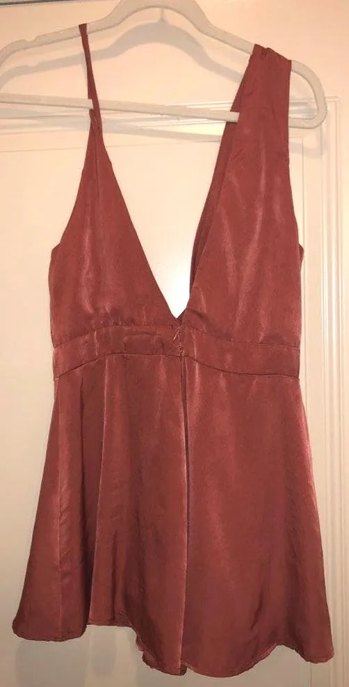 B.Original Asymmetrical Rust Romper - Image 2