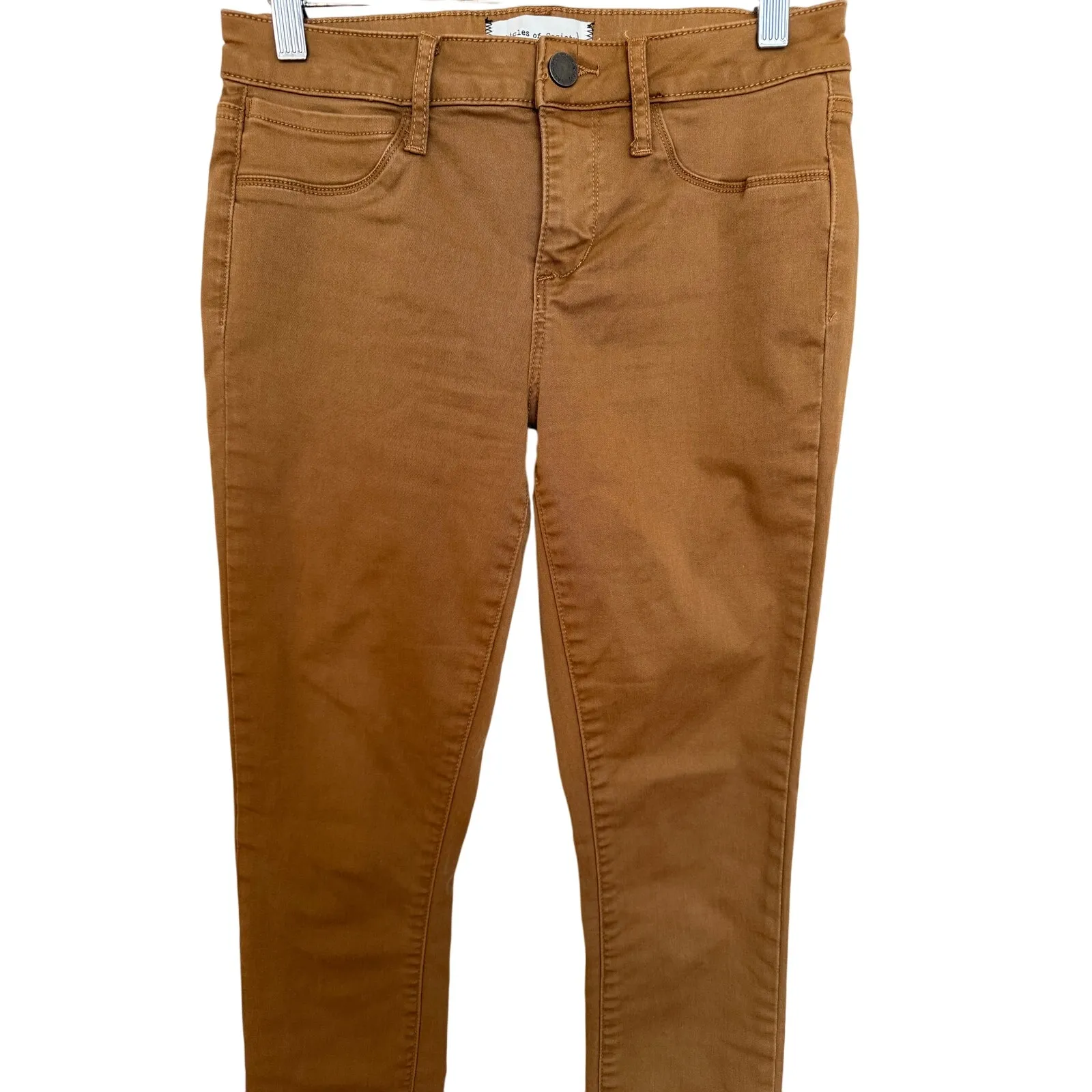 Articles of Society Sarah Skinny Ankle Jeans Women’s Sz 26 Tobacco Brown Stretch - Image 2