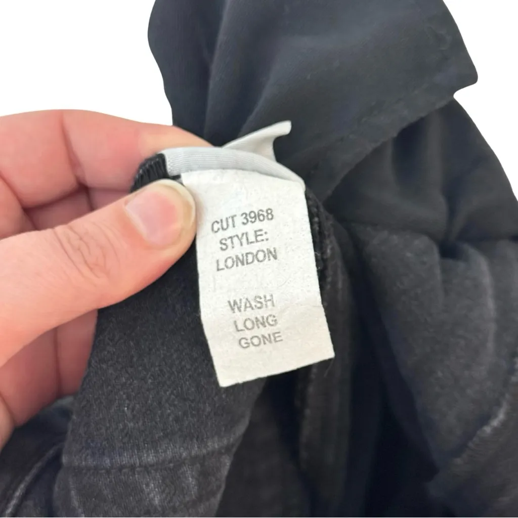 SLVRLAKE Jeans 28 London Denim Straight Leg Distressed Long Gone Faded‎ Black - Image 12