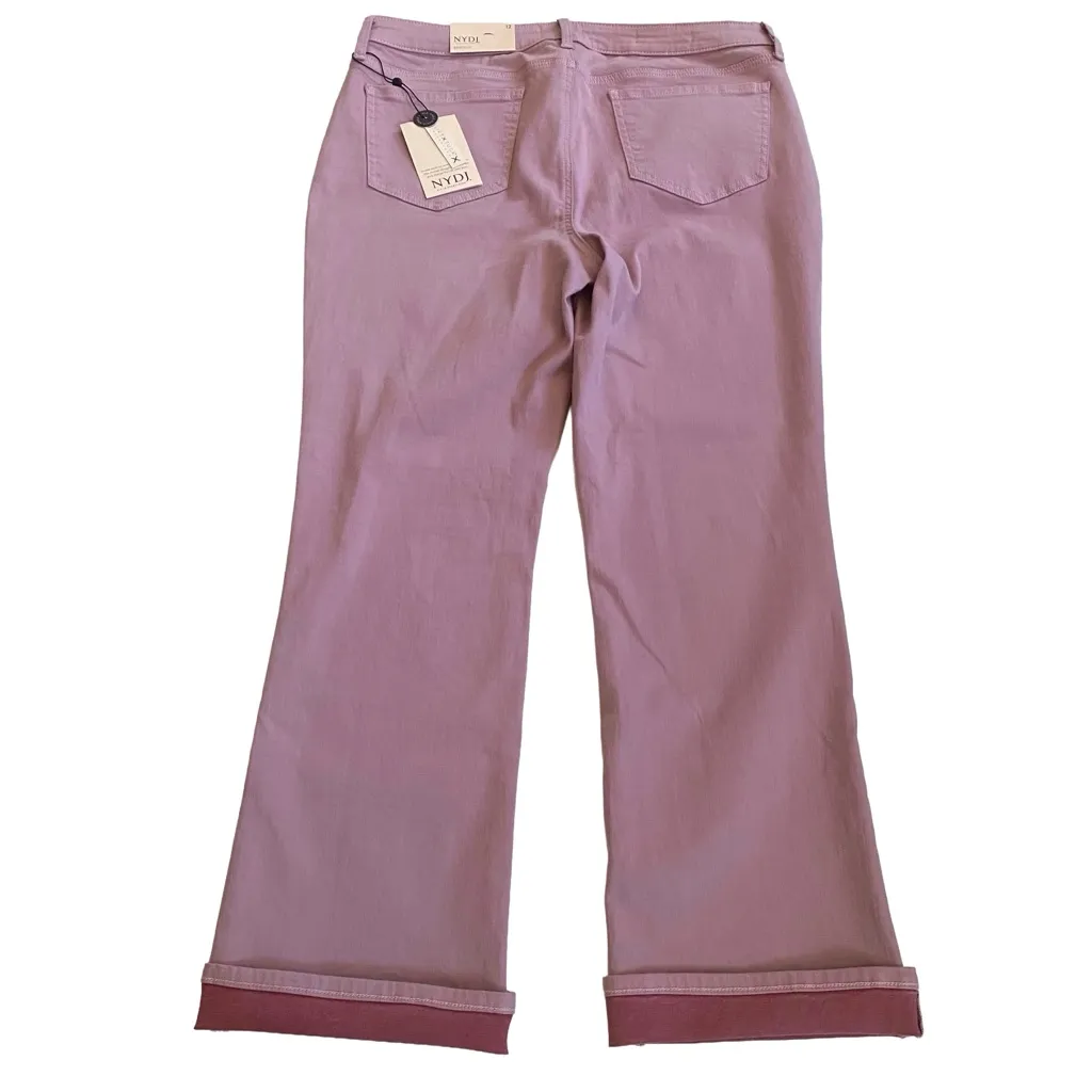 NWT🩷 NYDJ Barbara Bootcut Dawn Pink Ankle Cuff Denim Jeans, Size 12, #MFOZBA8385 - Image 7