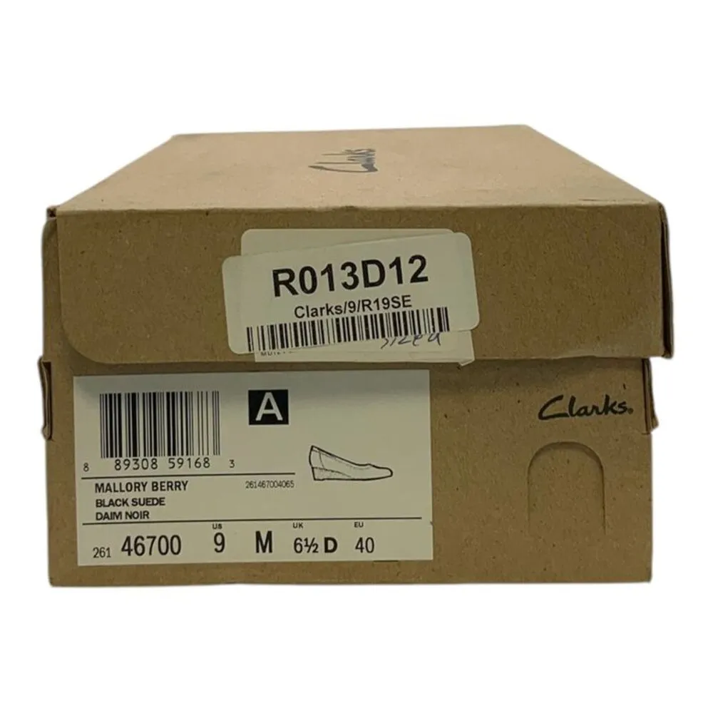 Clarks Mallory Berry Wedge Pump Black Suede US Women's 9M - Image 8