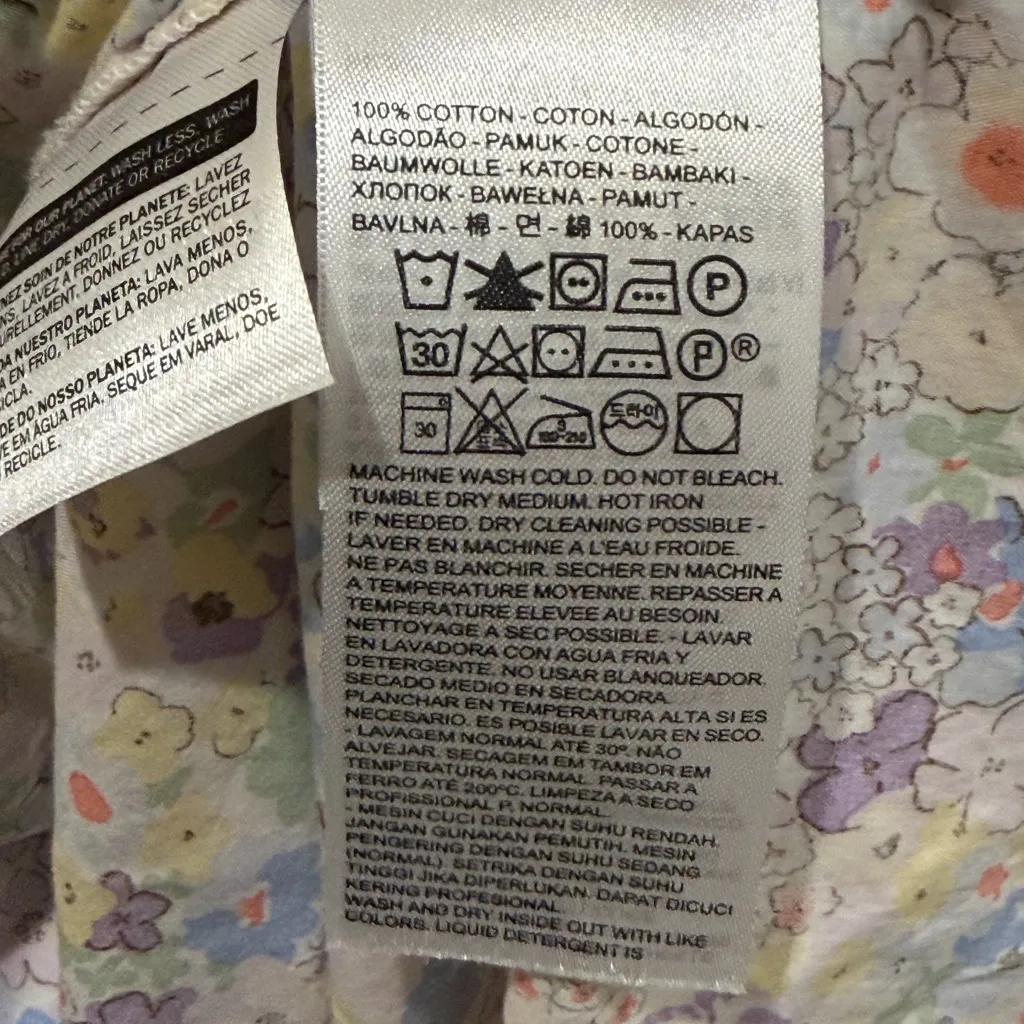 Levi’s Verenne Floral Cottagecore Puff Sleeve Off the Shoulder poplin Dress XL - Image 12