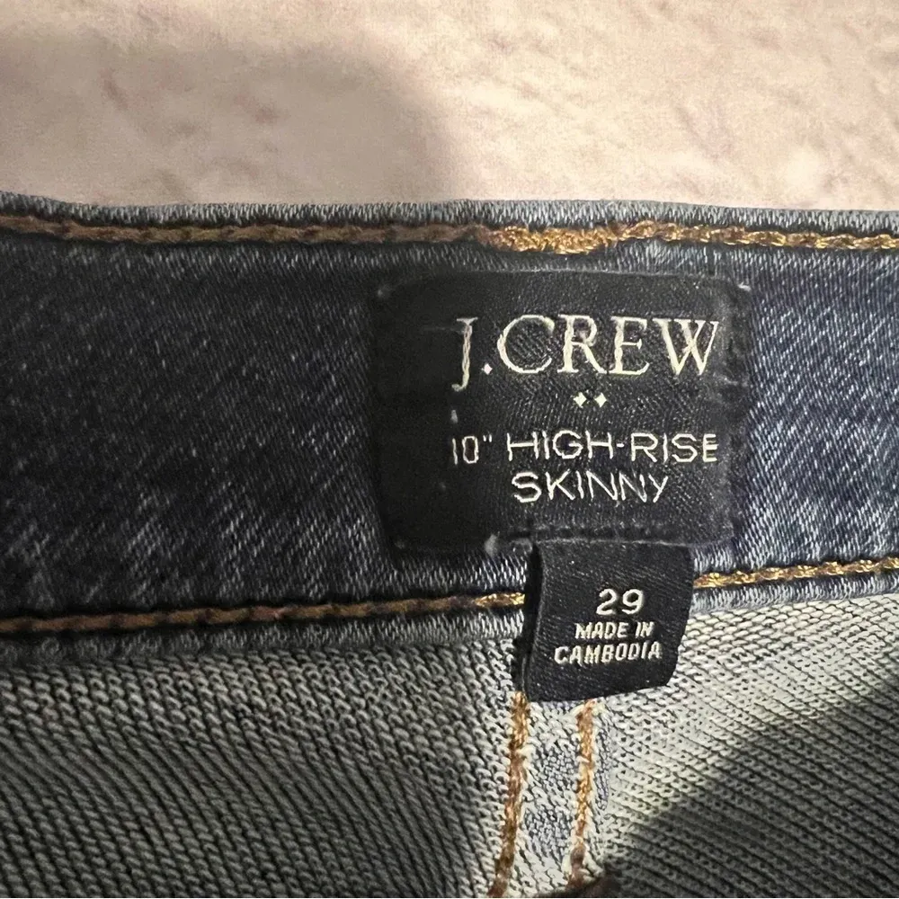 J. Crew‎ 10" High-Rise Skinny Jeans Dark Wash Denim Classic Size 29 - Image 2