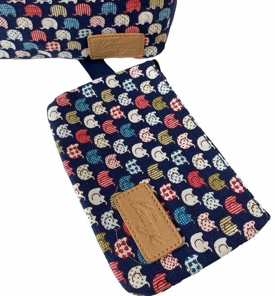 new Kemy’s ☀︎︎ Crossbody Purse Handbag Bag ☀︎︎ Elephant Print ☀︎ Navy Blue ☀︎ - Image 9