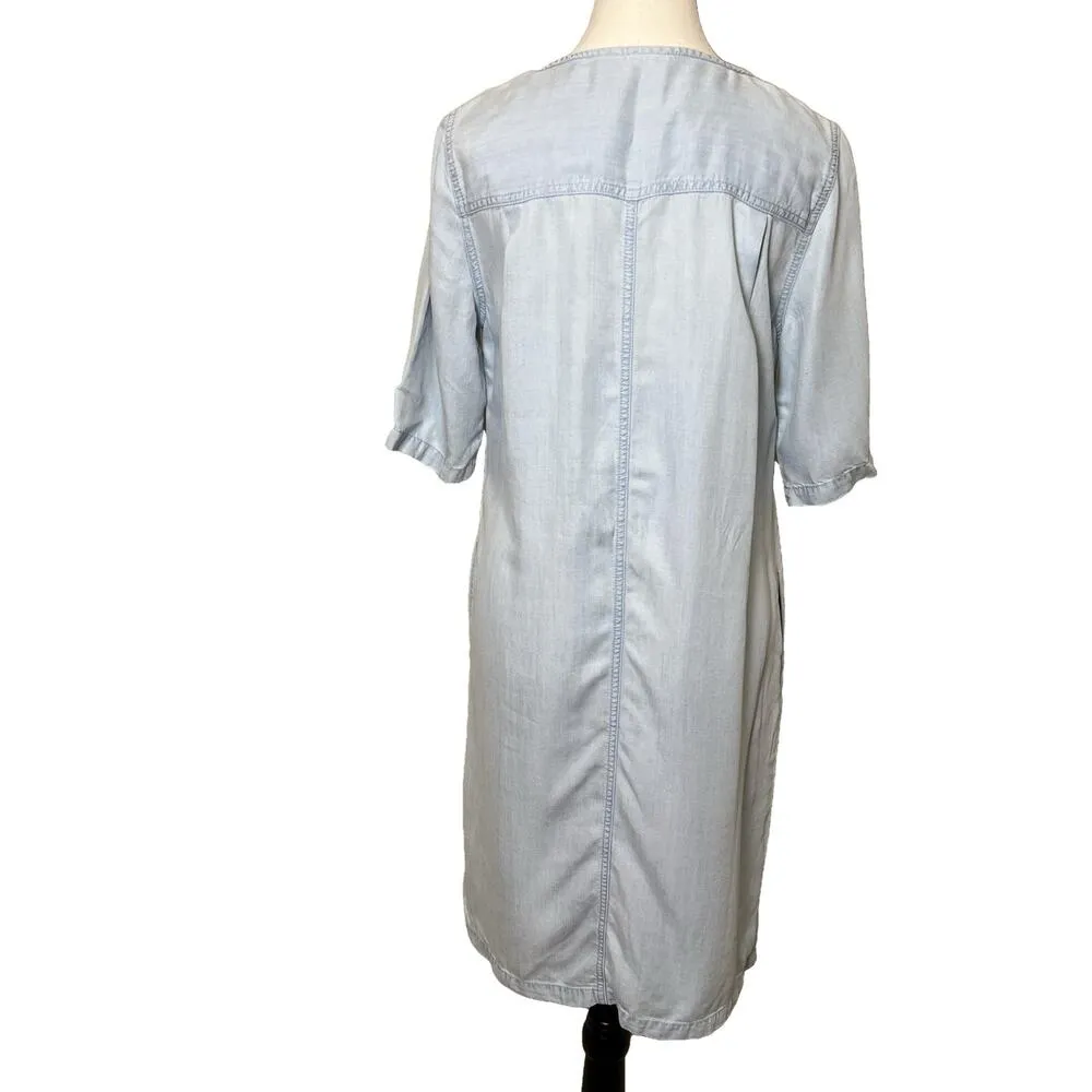 Chico’s Light Chambray Wash Denim Shirt Dress Chico’s Size 00 (US Size 2) Blue - Image 4