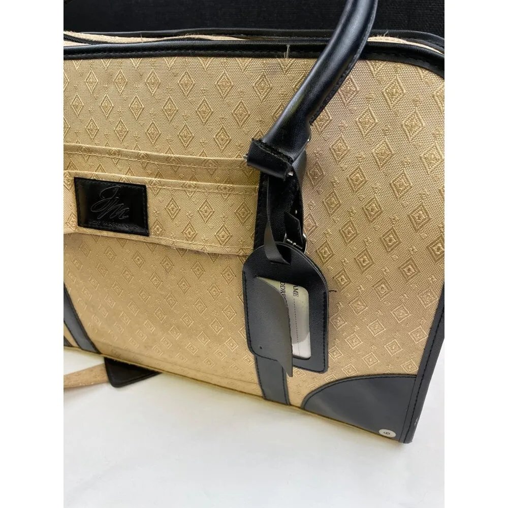 Joy Mangano Women's Tan/Black Carry on Bag/Small Luggage SKU 3747 Tan - Image 8