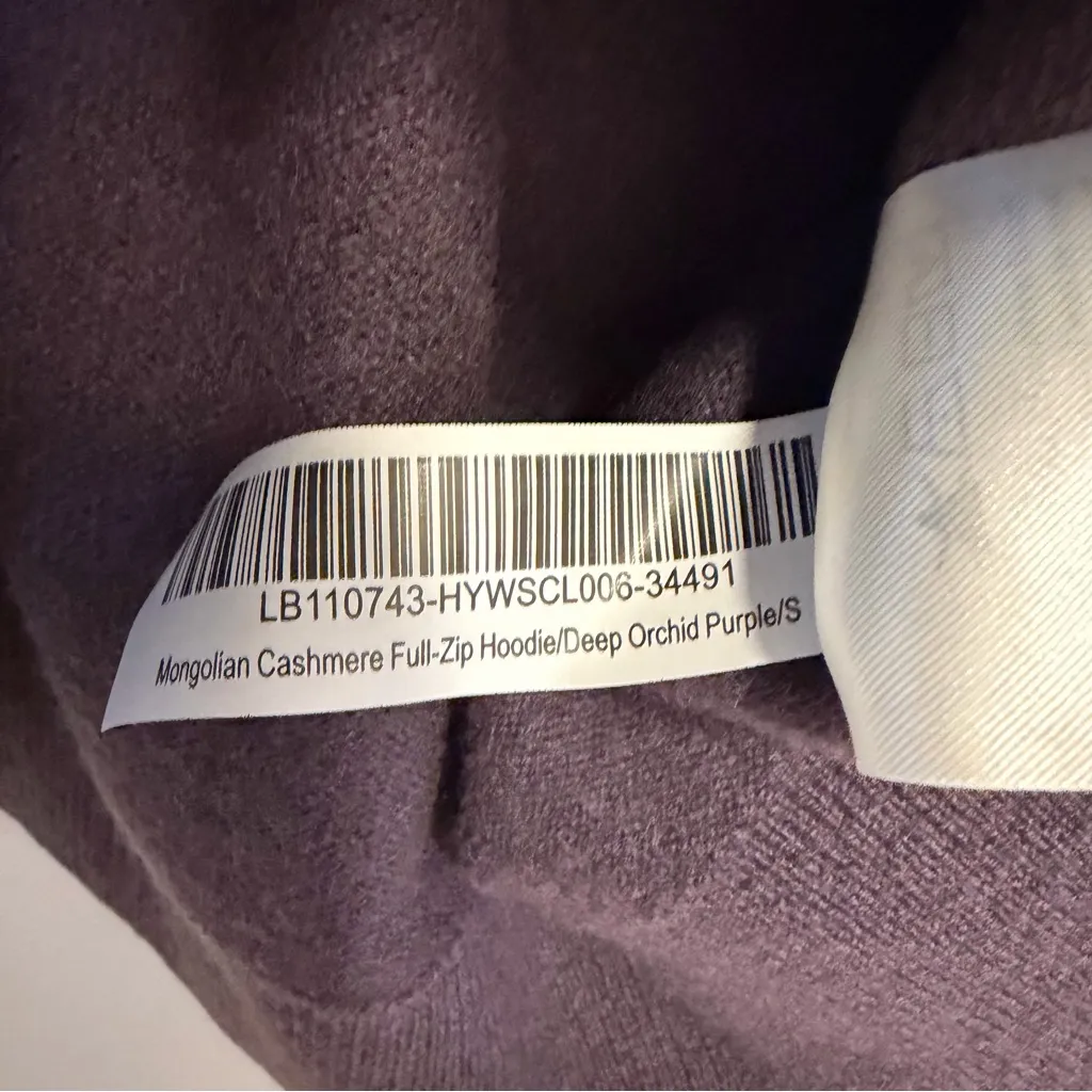 Quince Mongolian Cashmere Full-Zip Hoodie Deep Orchid Purple Size Small - Image 6