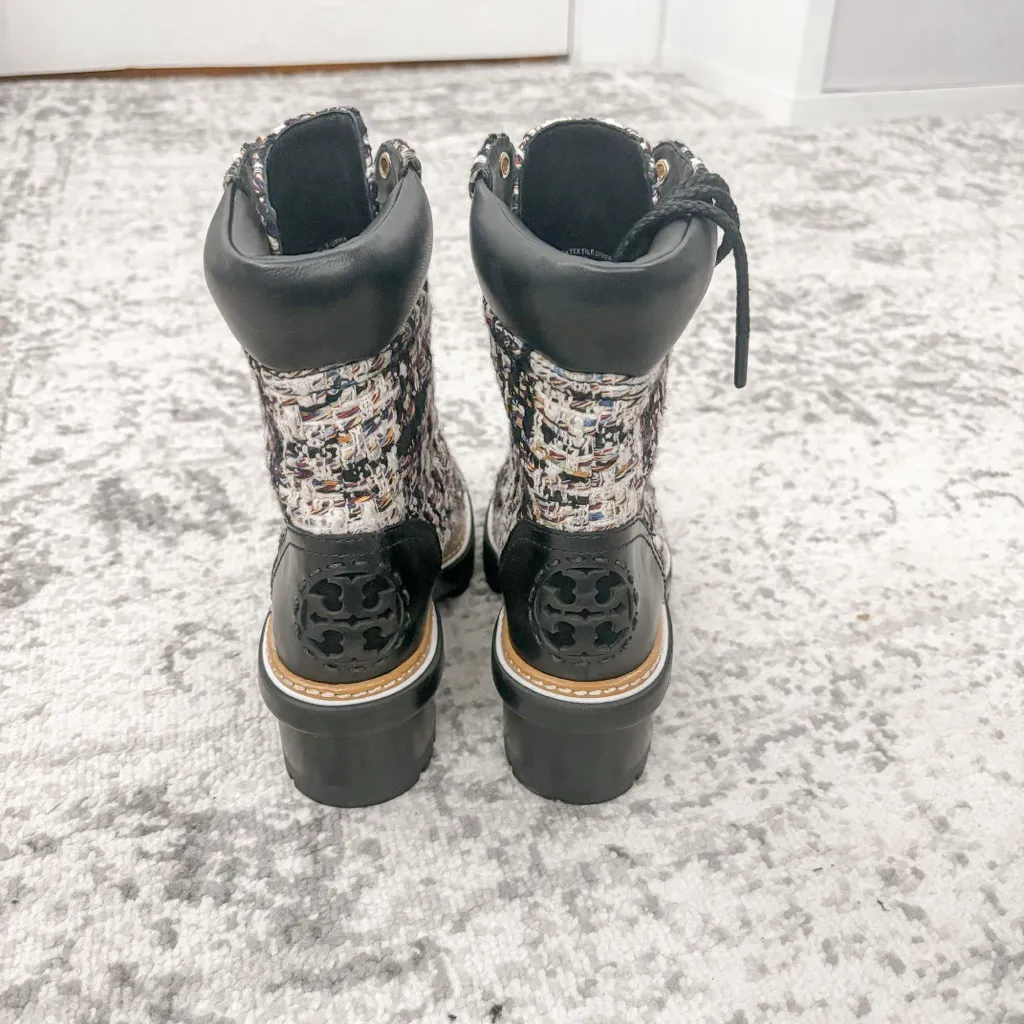 NEW Tory Burch Miller Tweed Lace Up Boot - Image 10