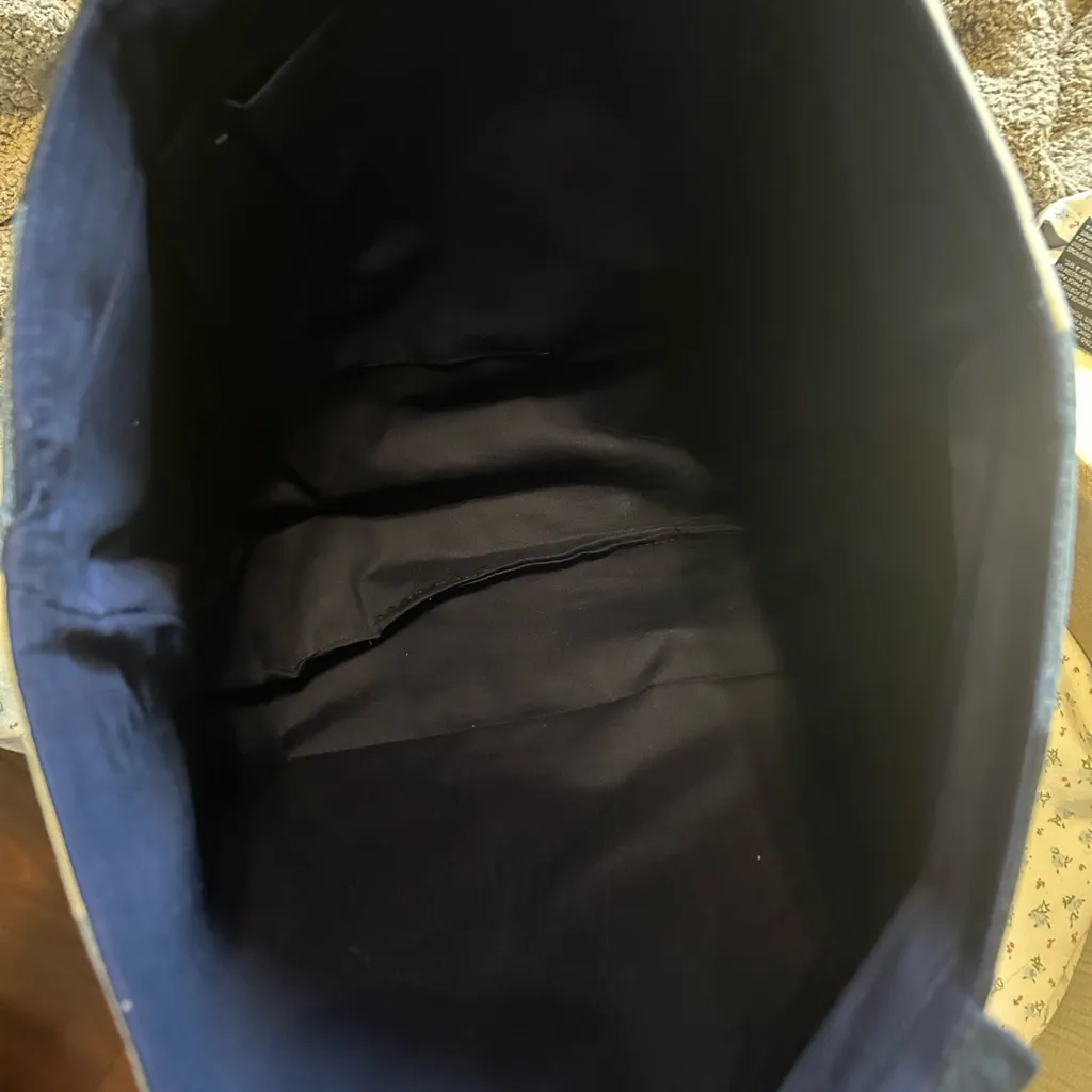 Hand Crafted Blue and White Checkered Tote Bag - Image 8