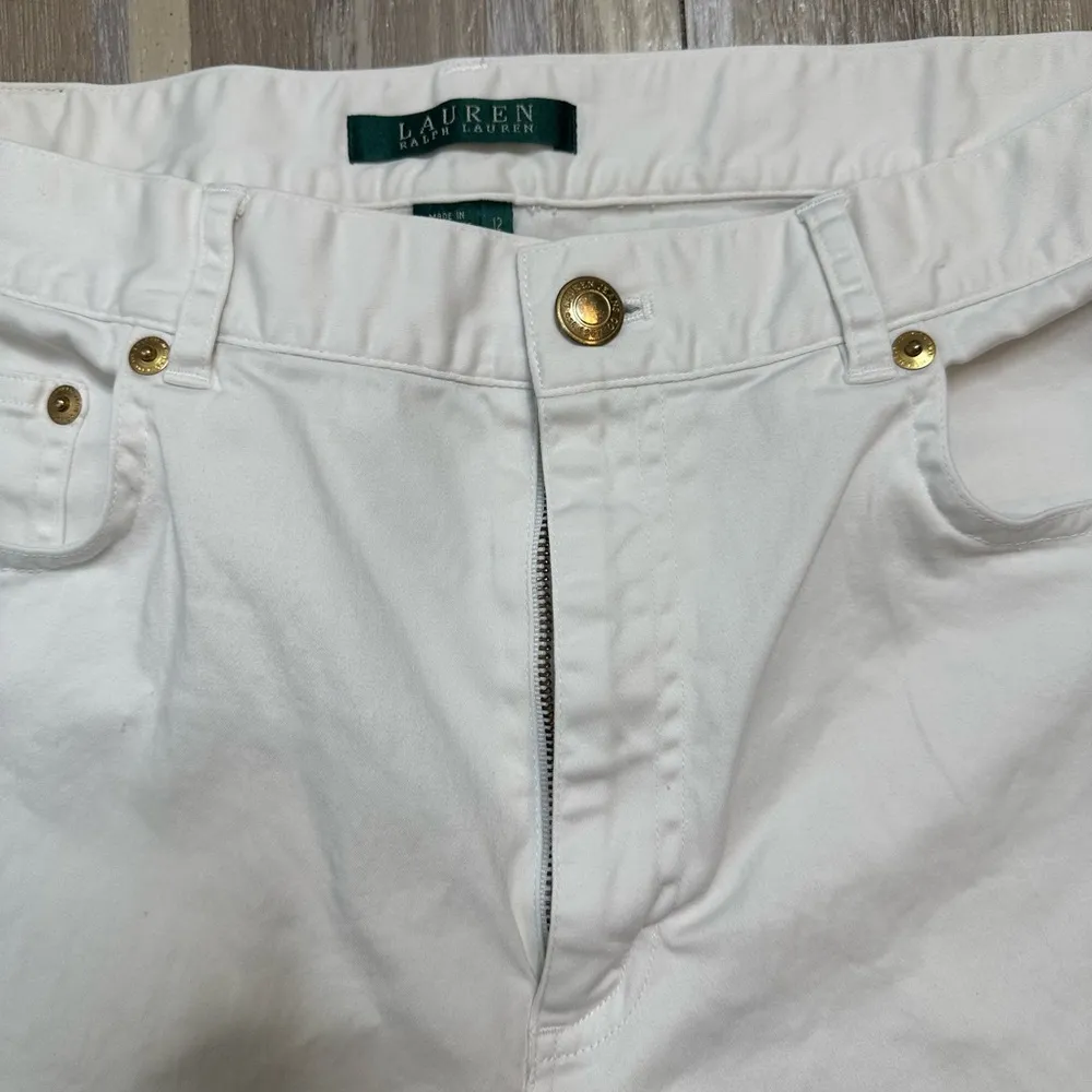Lauren Ralph Lauren White Denim Classic Straight Cropped Capris Jeans, Size 12 - Image 2