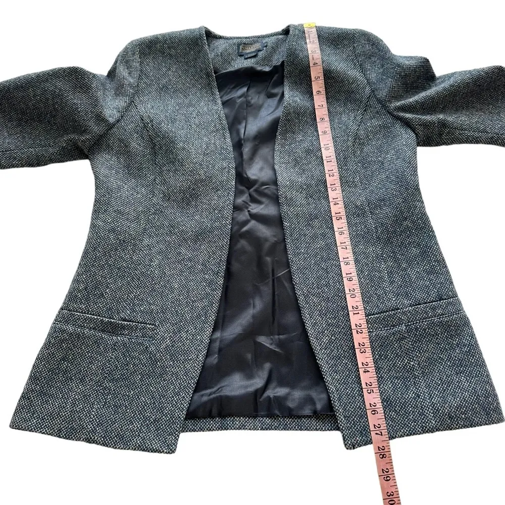Pendleton Sz‎ S NWT Women's Gray Blue Open Front Long Sleeve Wool Blazer - Image 15